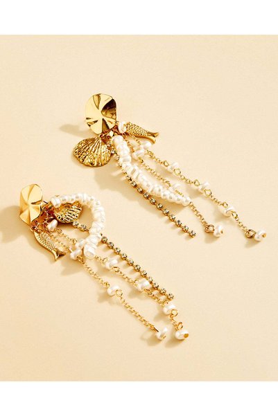 REDTAG Women Gold Embellished Earrings (1 Pair)