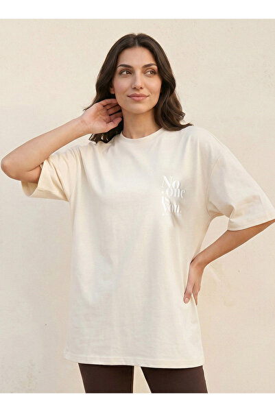 FAV Basics Boxy Fit T-shirt with Slogan Print