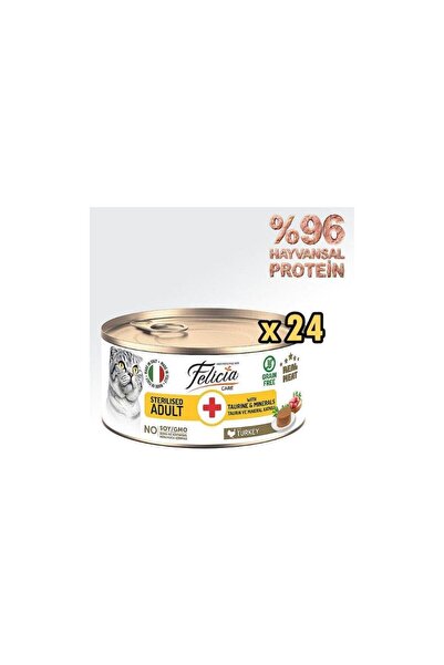 Felicia Hindili Ezme Kısırlaştırılmış Yetişkin Kedi Konservesi 85 Gr x 24 Adet