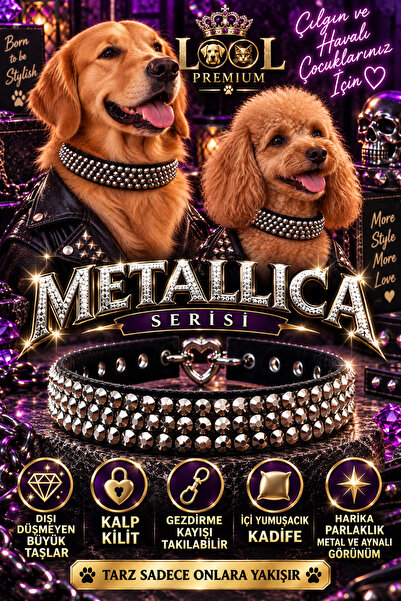 LOOL PREMİUM PARLAK TASMA PIRLANTA TASMA KÖPEK TASMASI