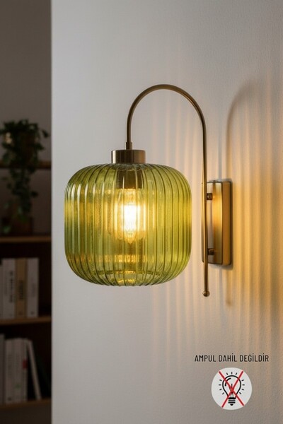 Bamyum Mopa Green Glass Sconce Retro Lamp Restaurant Hall Lighting