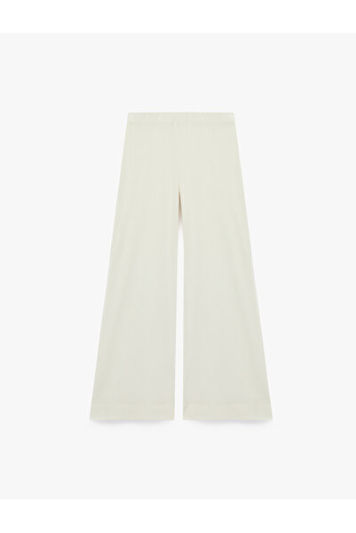 Koton Normal Waist Straight Fit Wide Leg Fabric Trousers