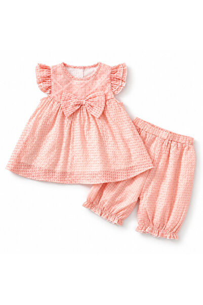 Hibobi Premium 6-24 Months Baby 2 PCS Outfit Set, Ruffle Sleeve Top with Bow ...