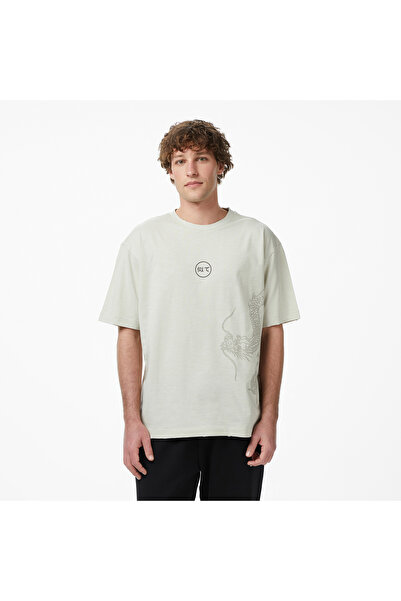 United4 Regular Fit Erkek Krem T-Shirt