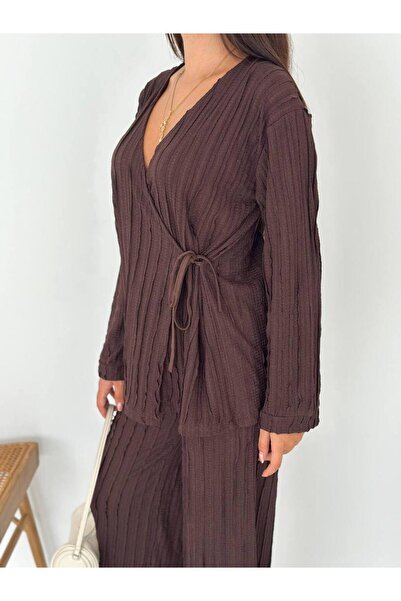 Butik Beyza Double-Breasted Collar Double Set