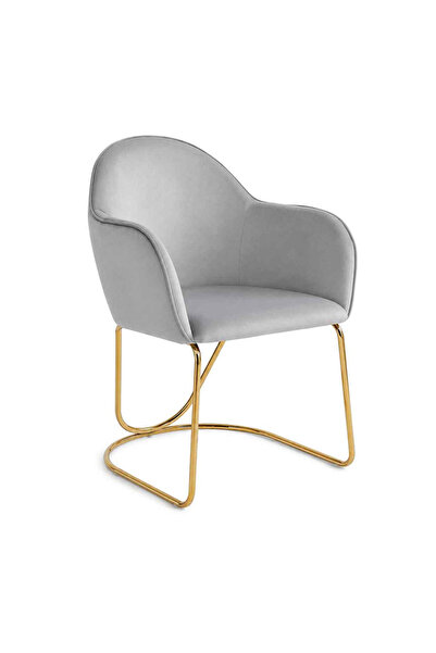 Palma homez Gray Velvet Chair 84X45X48 cm