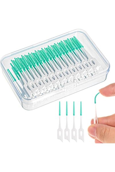 OASISGALORE Dual-Use Interdental Brush, 100Pcs Braces Brush Oral Hygiene Prod...