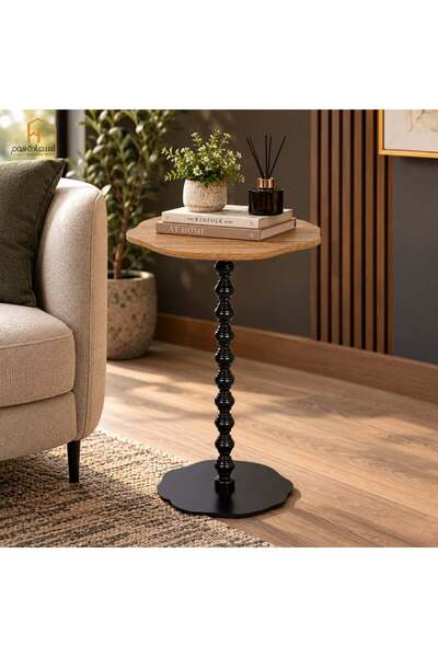 Al Saada Home طاولة خدمة فردية - أسود وقهوة