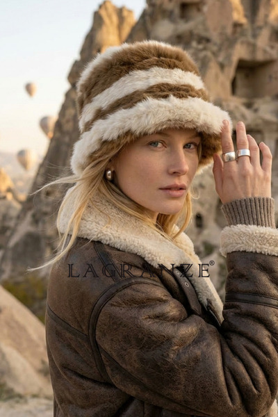 LAGRANZE Knitted Natural Fur Women's Hat
