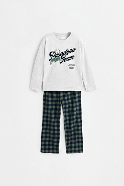 LEFTIES Baskılı uzun pijama takımı