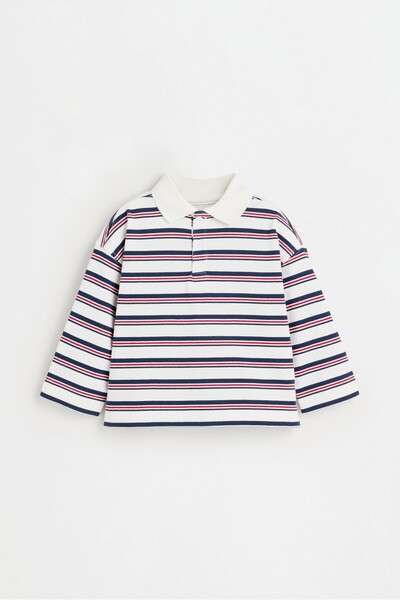 LEFTIES Çizgili polo yaka t-shirt