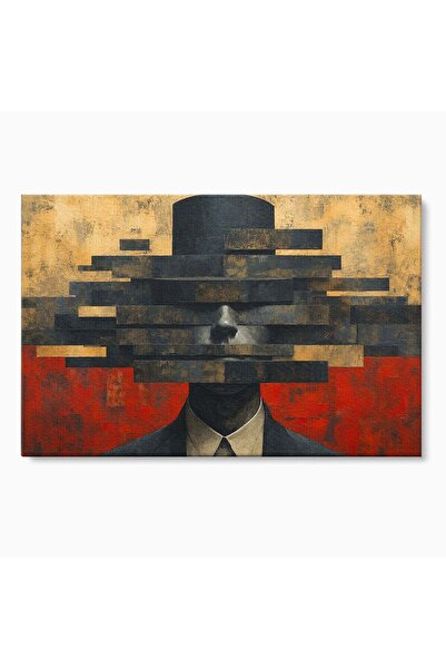 Luxcanva Tablou Canvas Omul Cu Palarie Abstracta 70x50 cm pe Sasiu Lemn Om Ab...
