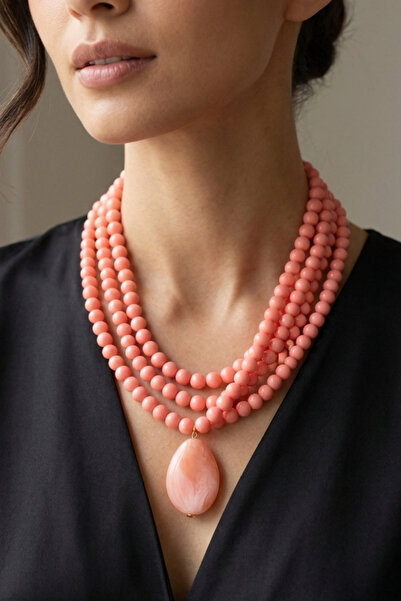 PETEK AKSESUAR MULTIPLE ALACATI BEAD ACRYLIC NECKLACE