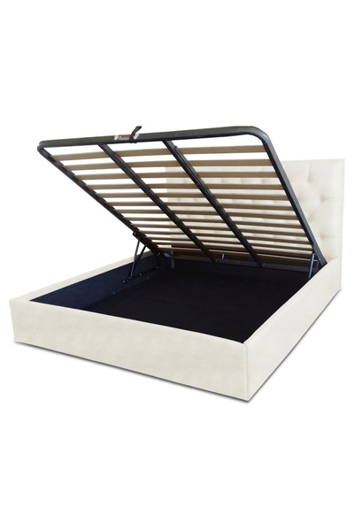 Timflex Pat tapitat rabatabil cu lada depozitare Imperia 150x190 cm Velur Pearl