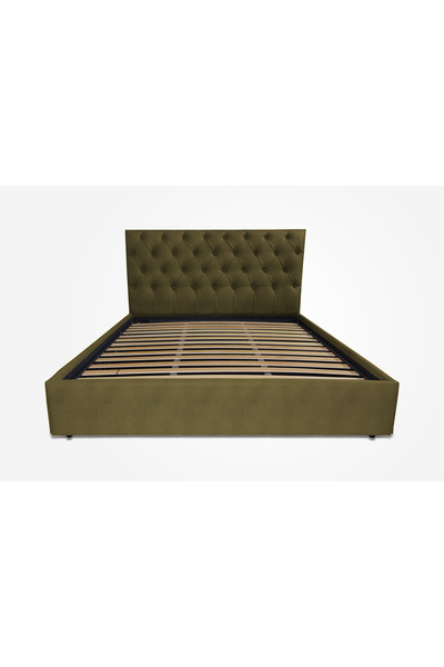 Timflex Pat tapitat cu somiera fixa Imperia 180x190 cm Velur Olive