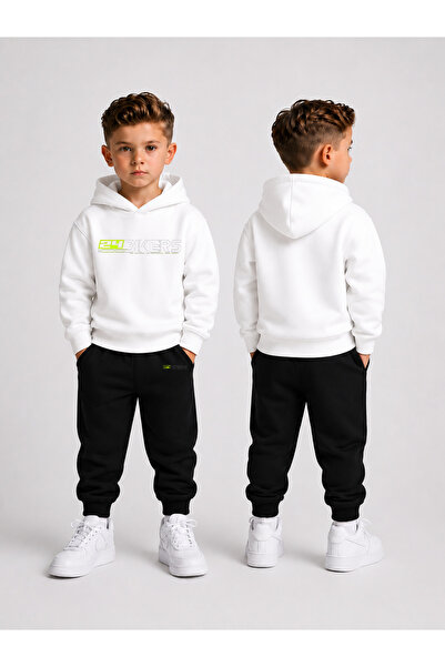 LORVEX Tracksuit Set Hooded Sweatshirt Bottom Top Set Boys 3 Threaded Threade...