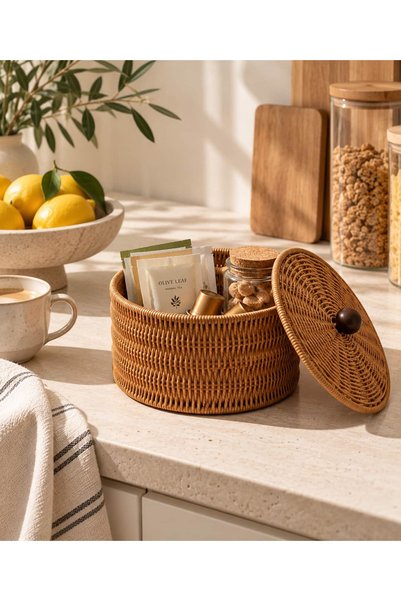 BUCOLIC 3’lü Boho Rattan Düzenleyici Sepet Seti