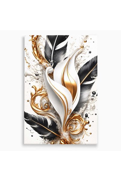 Luxcanva Tablou Canvas Armonie De Pene 40x60 cm pe Sasiu Lemn Pene Abstract E...
