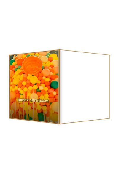 OEM Felicitare Aniversare buchet vibrant de baloane, pliata 13.3x19.4 cm