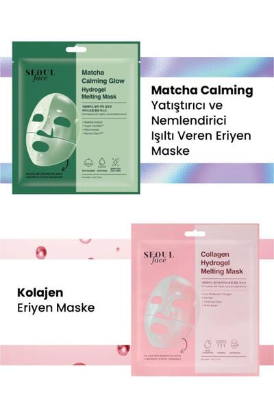 Dermal Seoul Face Matcha Yatıştırıcı Işıltı Veren Eriyen Glow Hidrojel Maske ...