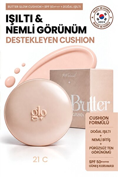 Make Heal Glo Butter Mesh Cushion/Işıltı Ve Nemli Görünüm Destekleyen Cushıon