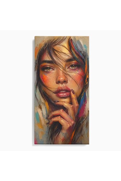 Luxcanva Tablou Canvas Femeie Contempland 70x140 cm pe Sasiu Lemn Portret Chi...
