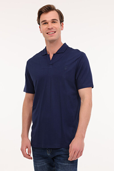 lumberjack Men's Polo Neck T-Shirt Juan 12Urb4001 Indigo