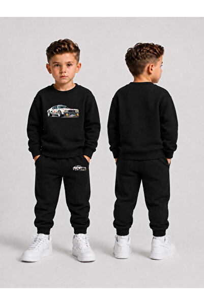LORVEX Crew Neck Sweatshirt Top and Bottom Set Boys' Tracksuit Set 3 Thread T...