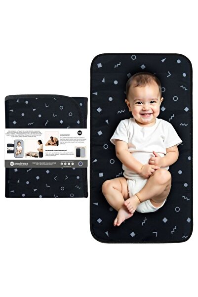 neobreez - Reusable Diaper Changing Pad, Wipeable Surface - Dark Grey/Black