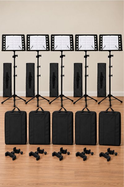 Lastvoice NT-106CS-5X Taşıma Çantalı 5'li Makaslı Nota Sehpası Paketi