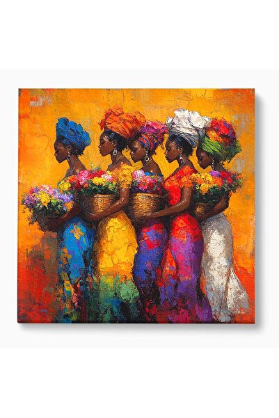Luxcanva Tablou Canvas Femei Cu Flori 90x90 cm pe Sasiu Lemn Prietenie Celebr...