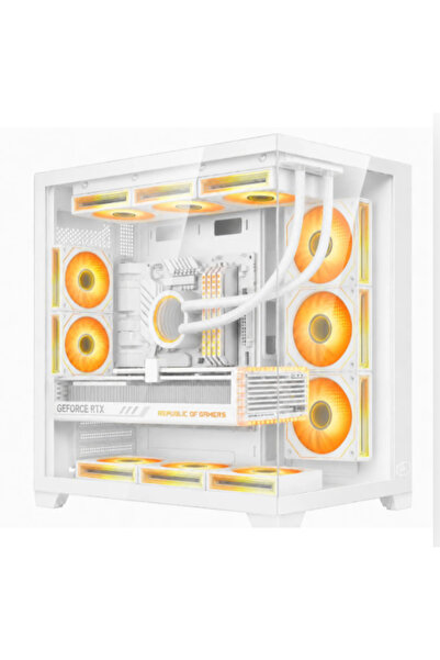 GAMETECH PRIME PRO 8x120MM ARGB AYNALI FANLI KUMANDALI BEYAZ OYUNCU KASASI