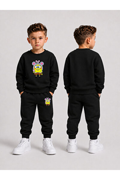 LORVEX Crew Neck Sweatshirt Top and Bottom Set Boys' Tracksuit Set 3 Thread T...