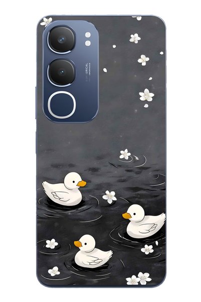 FLAMENKO Vivo Y19S Compatible Baby Ducks Patterned Transparent Phone Case