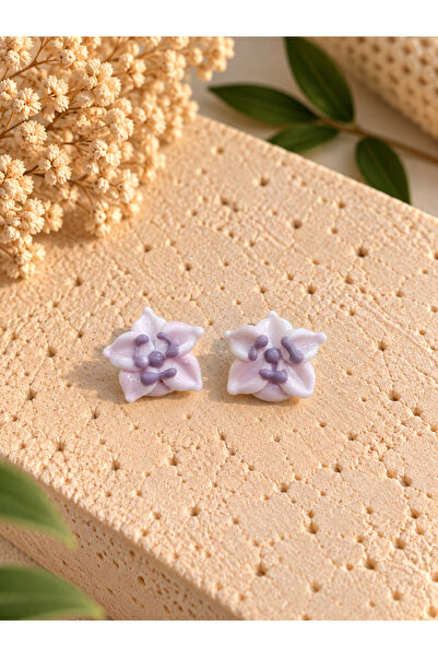 ADAMODART Handmade Murano Glass Pink Orchid Flower Beads (2 Pieces)