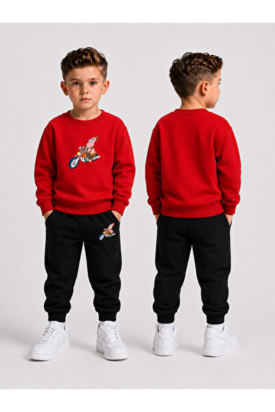 LORVEX Crew Neck Sweatshirt Top and Bottom Set Boys' Tracksuit Set 3 Thread T...
