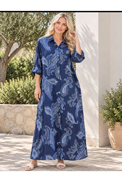 MARWARİ OTANTİK BUTİK Women's Italian Cotton Full Length Long Sleeve Plus Siz...