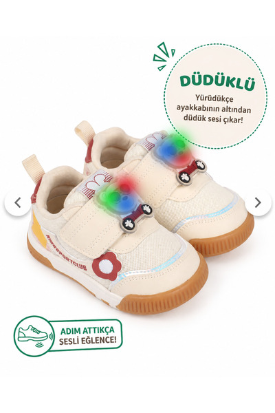 ROCKY SPORT Masha Ortopedik İlk Adım Bebek Ayakkabısı Işıklı Düdüklü