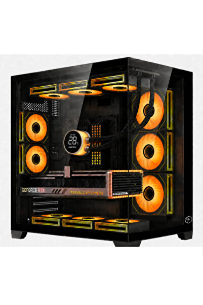 GAMETECH PRIME PRO 8x120MM ARGB AYNALI FANLI KUMANDALI SİYAH OYUNCU KASASI