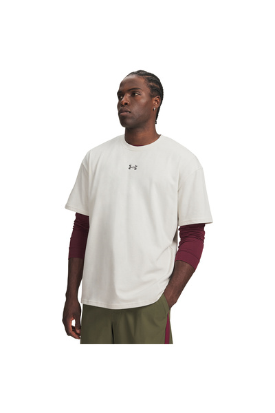 Under Armour Heavyweight Metal Logo Men's White T-Shirt