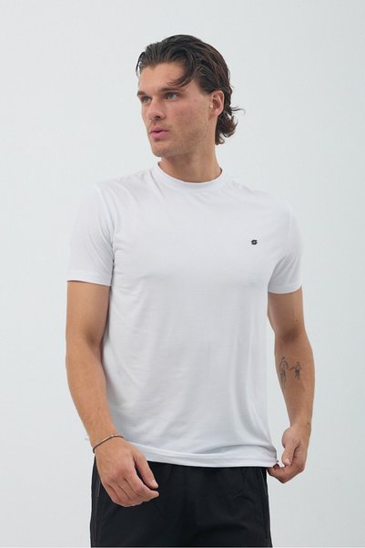 Shooter Sportswear Λευκό ανδρικό μπλουζάκι προπόνησης που αναπνέει