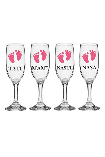 OEM Set de 4 pahare de șampanie personalizate pentru părinți și naști, Ideale...