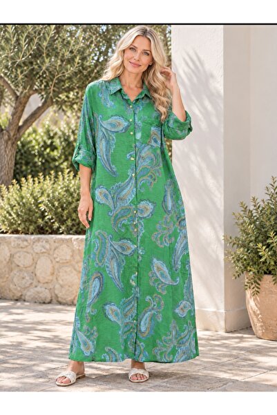 MARWARİ OTANTİK BUTİK Women's Italian Cotton Full Length Long Sleeve Plus Siz...