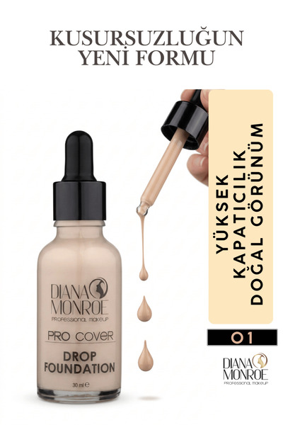 Diana Monroe Pro Cover Drop Foundation - Ultra Kapatıcı Fondöten