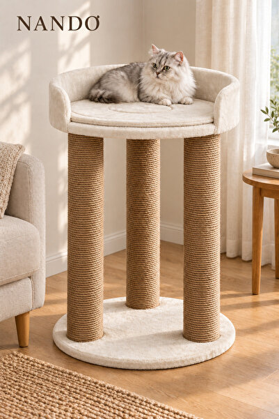 sawinno home&sleep Sawinno NANDO Büyük Yataklı Kedi Tırmalama Ağacı, WellSoft...