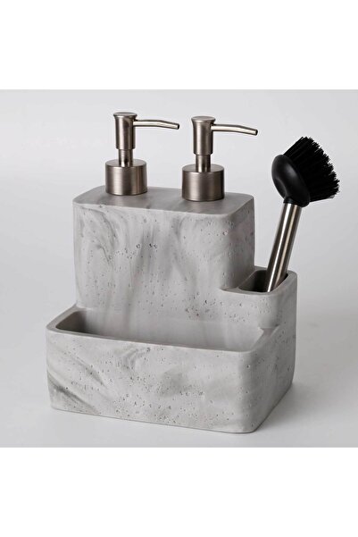 Selim Travertine Two-Fluid Sponge Holder Black