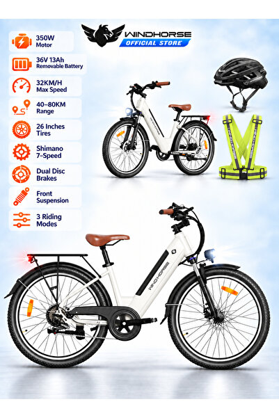 Wind Horse F2 Electric Bike for Adults 350W Motor, 36V 13Ah Removable Battery...