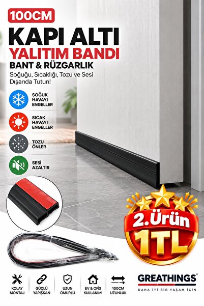Greathings 100 cm Kapı Altı Yalıtım Bandı Rüzgarlık Soğuk Hava ve Toz Önleyic...