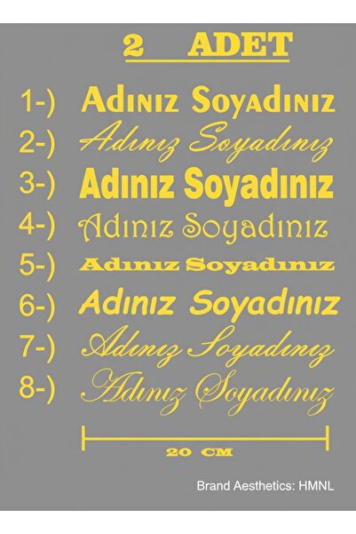 HMNL 2 Adet 20 Cm Beyaz Kelebek Cam 2 Adet Isim Soy Isim Yazı Folyo Kesim Tan...