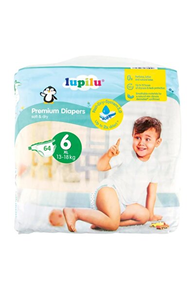 lupilu Pachet mare de scutece, 13-18 Kg, mărimea 6 XL, Uscare rapidă, 64 bucăți